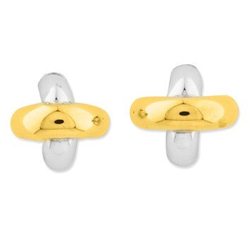 10k Two Tone X Post Earrings