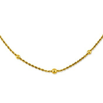 10K Yellow Gold Rope Bead Chain