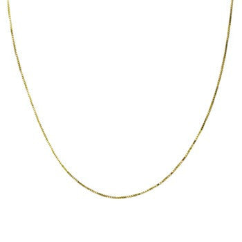 14K Yellow Gold Diamond-Cut Sided Box Chain