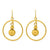 14k Yellow Gold PolishedSat Circle w/ball Dangle Earrings