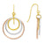 14k Tri-Color Polished 3 Circle Dangle Earrings