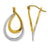 14k Two-Tone Polished Double Oval Flat Hoop Earrings