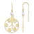 14k Fountain Swirl with Bead Dangle, Jewelry Earrings