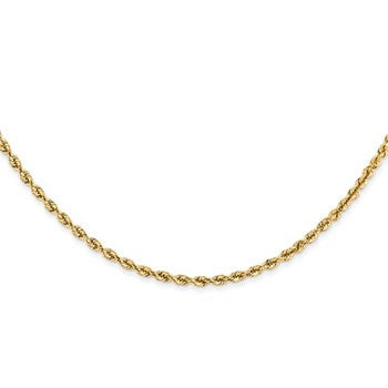 14K Yellow Gold Polished Diamond-Cut Seamless Rope Chain