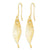 14k Yellow Gold Satin Twist Dangle Shpd. Hook Earrings
