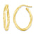 14k Yellow Gold 2mm Pololished & Textured Twisted Hoop, Jewelry Earrings