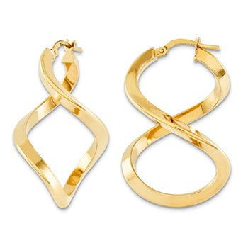 14k Yellow Polished Figure 8 Hoop Earring, Jewelry Earrings