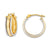 14k Yellow & Rhodium Ribbed Hoop, Jewelry Earrings