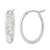 14k White Polished & Dia Cut Oval Hoop, Jewelry Earrings