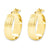 14k Yellow Ribbed Hoop, Jewelry Earrings