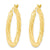14k Yellow Polished & Patterned Twist Hoop, Jewelry Earrings