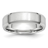 Cobalt Beveled Edge Satin and Polished 6mm Wedding Band