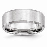 Cobalt Beveled Edge Satin 8mm Wedding Band