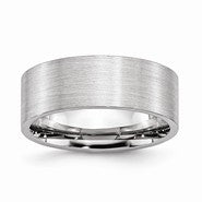 Cobalt Flat Satin 8mm Wedding Band