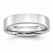 Cobalt Flat Polished 5mm Wedding Band