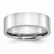 Cobalt Flat Polished 7mm Wedding Band