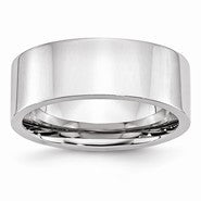 Cobalt Flat Polished 8mm Wedding Band