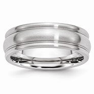Cobalt Satin 7mm Rounded Edge Wedding Band