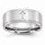 Cobalt Satin and Polished Ridged Edge 8mm Wedding Band