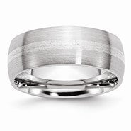 Cobalt with Sterling Silver Inlay Satin 8mm Wedding Band