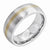 Cobalt Chromium with 14k Yellow Gold Gold Inlay Satin 8mm Wedding Band