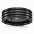 Ceramic Tapered Black Grooved 8mm Polished Wedding Band