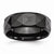 Ceramic Faceted Black 8mm Polished Beveled Edge Wedding Band