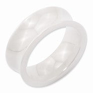 Ceramic White Concave 8mm Polished Wedding Band