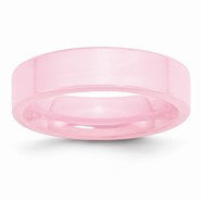 Ceramic Pink Flat 6mm Polished Wedding Band