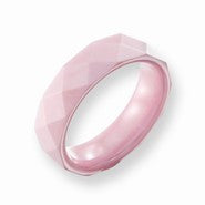 Ceramic Pink Faceted 5.5mm Polished Wedding Band
