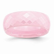 Ceramic Pink Faceted 7.5mm Polished Wedding Band