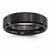 Black Ceramic Beveled Edge 6mm Brushed and Polished Wedding Band