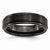 Black Ceramic Ridged Edge 6mm Brushed and Polished Wedding Band