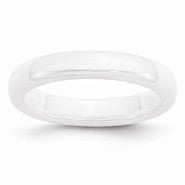 Ceramic White 4mm Polished Wedding Band