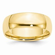 14k Yellow Gold 7mm Lightweight Comfort Fit Wedding Band