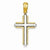 14k Gold Two-tone Cross pendant, Charm