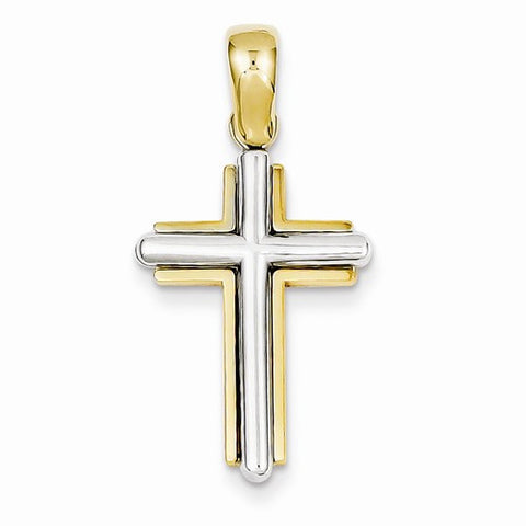 14k Gold Two-tone Cross pendant, Adorable Pendants for Necklace