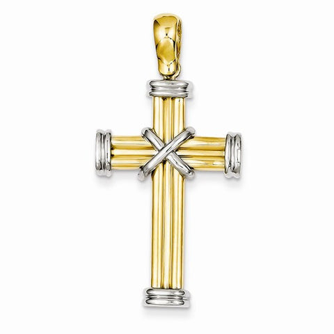14k Gold Two-tone Latin Cross pendant, Dazzling Pendants for Necklace