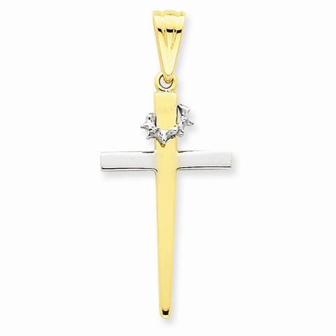 14k Gold Two-tone Cross pendant, Beautiful Pendants for Necklace