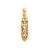 Mezuzah w/Shin Charm in 14k Gold & Rhodium