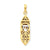 Mezuzah w/shin Charm in 14k Gold & Rhodium