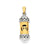 Mezuzah w/Shin Charm in 14k Gold Two-tone