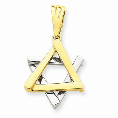 14k Gold Two-tone Star of David Pendant, Lovely Pendants for Necklace