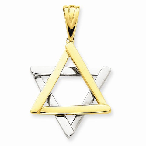14k Gold Two-tone Star Of David Pendant, Stylish Pendants for Necklace