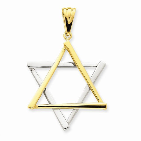 14k Gold Two-tone Star Of David Pendant, Classy Pendants for Necklace