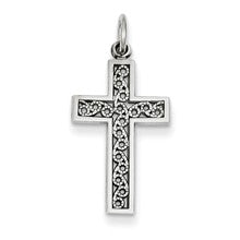 14k White Gold Cross Charm hide-image