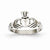 14k White Gold Polished Claddagh Ring