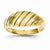 14k Yellow Gold Polished Scalloped Dome Ring