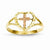 14k Two-tone Satin & Diamond-Cut Cross in Heart Ring