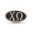 15.25Mm Chi Omega Oval Letters Charm Bead in Sterling Silver